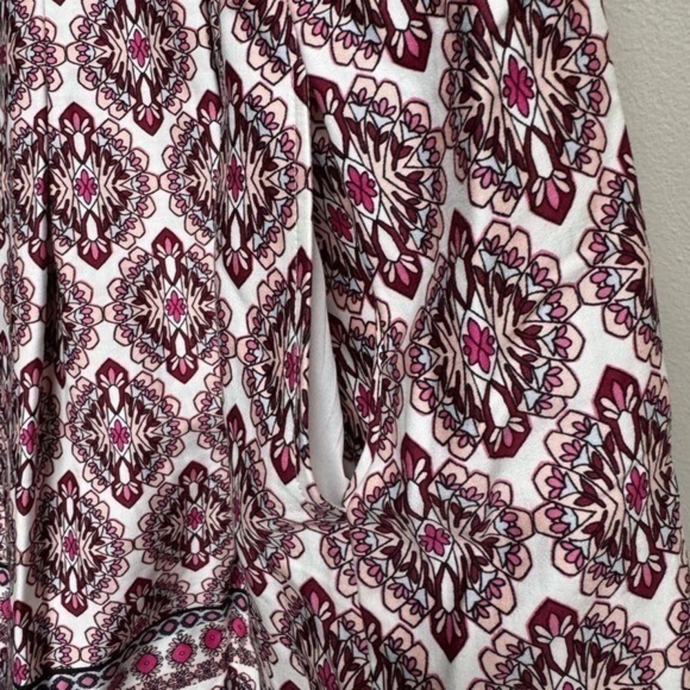 Nine West Womens Dress 8 Pink Purple Geometric Boho Pockets Knee Derby Wedding - Picture 6 of 8